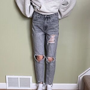 Distressed Gray Women's Jeans